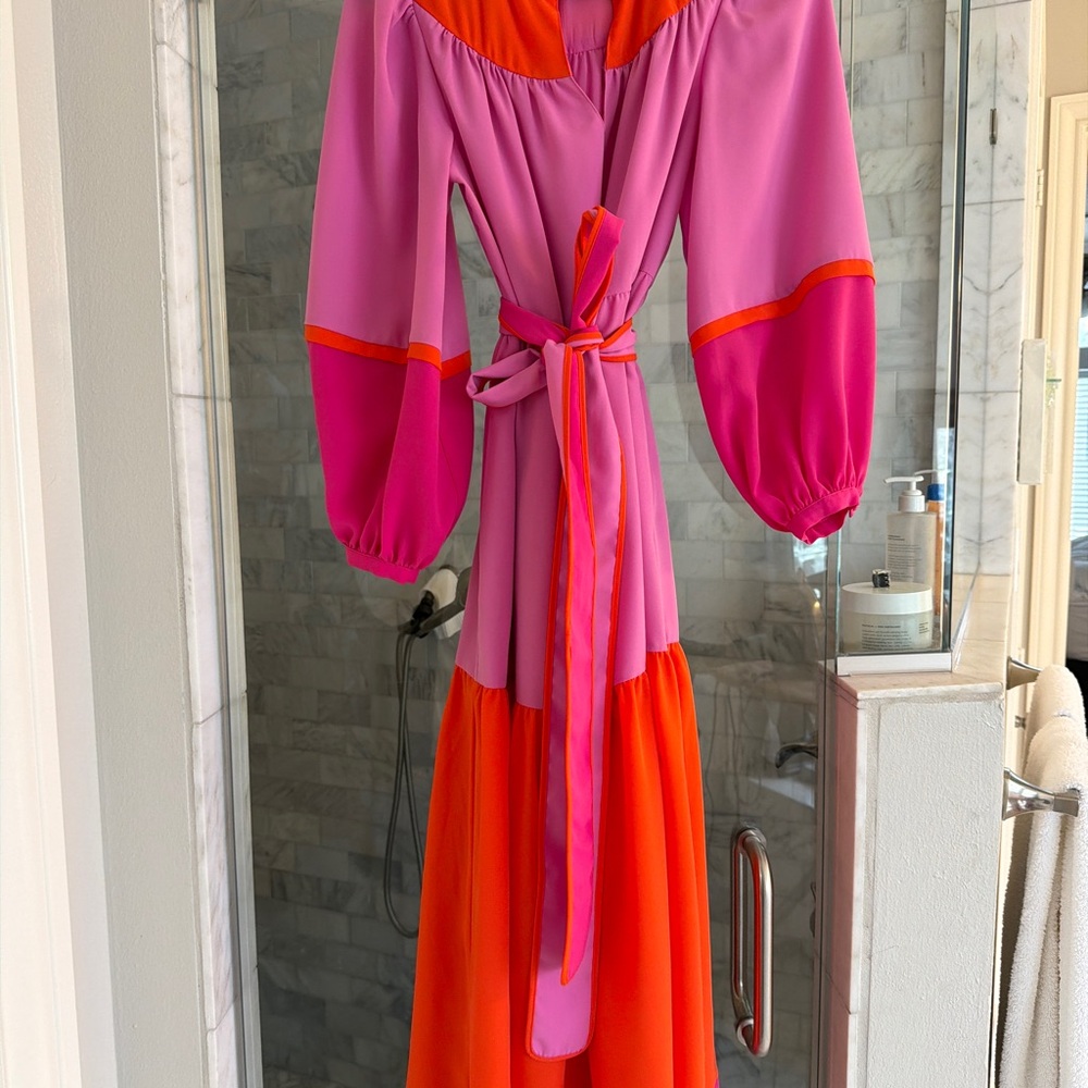 CROSBY by Mollie Burch Vibrant Pink and Orange Maxi Dress